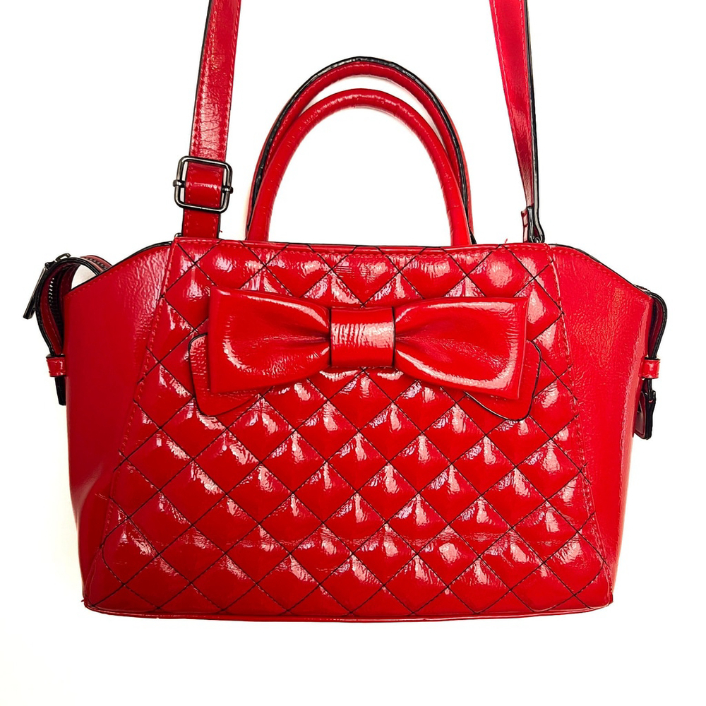 Betsey Johnson Bow Satchel in Red Girlhoodcore Twee Flirty Bold